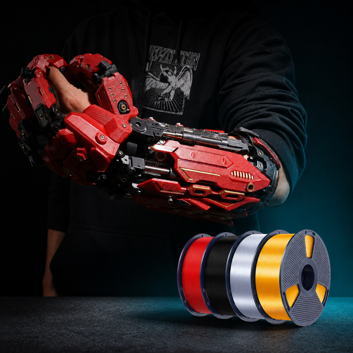 3D Printed Robotic Arm Color Bundle — PLA & Silk PLA+ 1KG × 4 Rolls