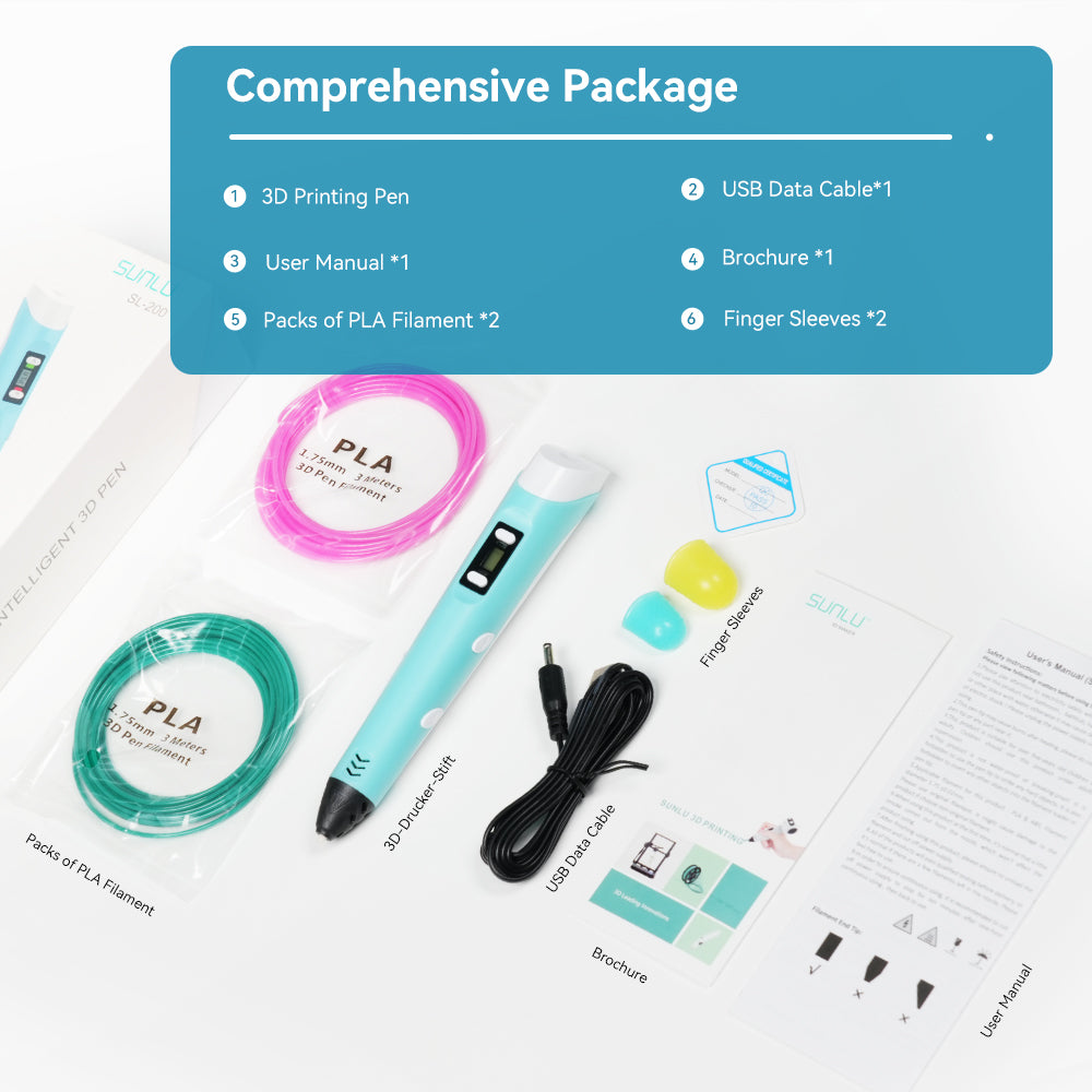 Best Christmas Gift 3D Pen 3D Printing Pen SL-200, Perfect Gift for Kids, Suitable for Children Aged 5 and Above