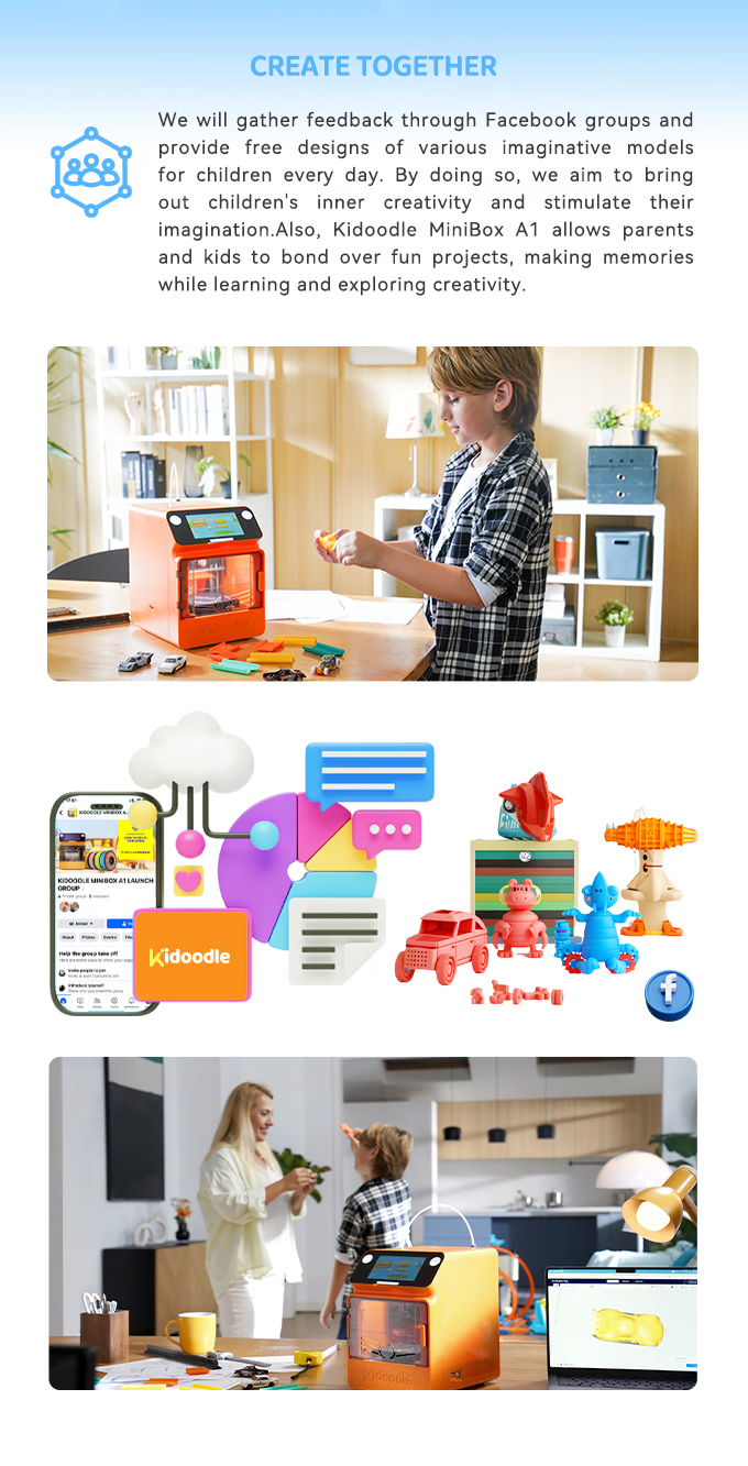 [For Email] Kidoodle MiniBox A1: 3D Printer for Kids, Unleash Creativity with Kidoodle, 600mm/s High Speed, AutoLiv/Design Safe for Kids/5" Touch Screen, Wi-Fi/App Control, Easy to Install at Home/School (Copy)