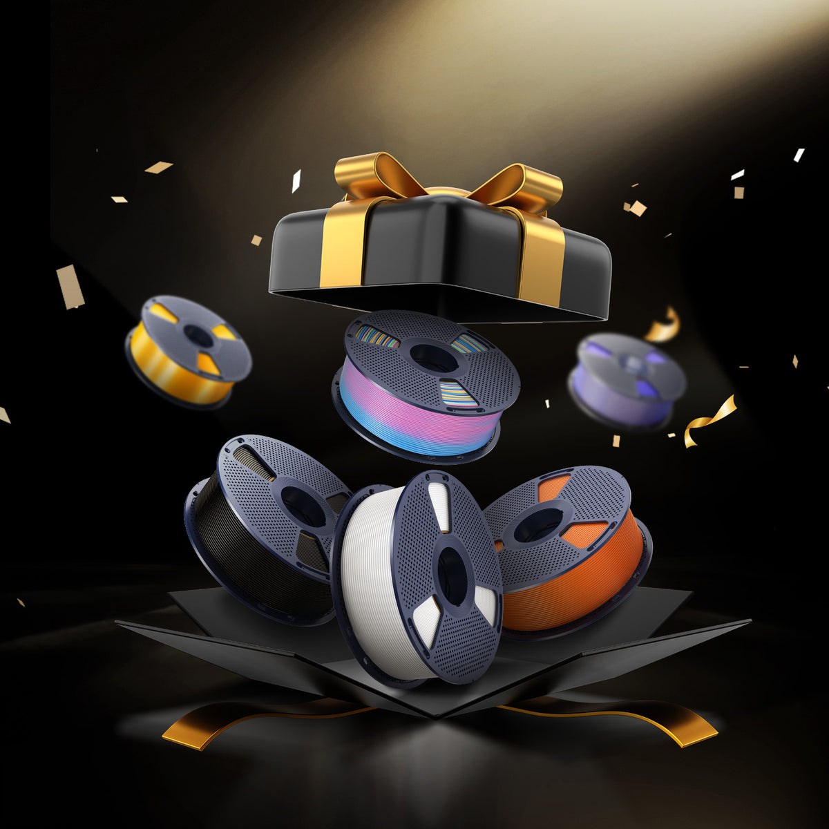 BFCM FDM Printing Mystery Box, Unlock the Surprise Mystery Box including 1KG*6 Rolls