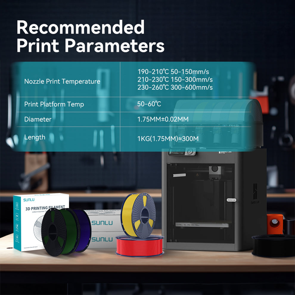 SUNLU High Speed PLA Plus series 3D Printer Filaments - HS_PLA ...