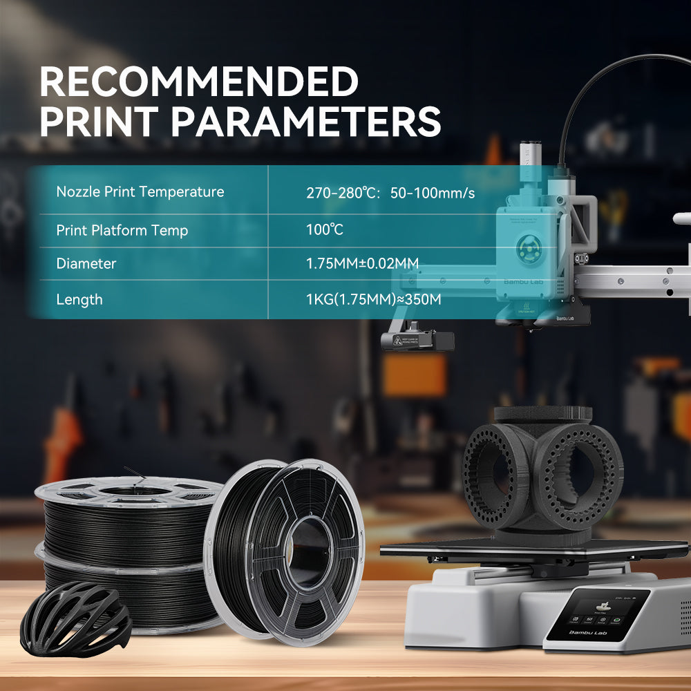 Nylon-6 Carbon Fiber (PA6-CF) 3D Printer Filament 0.5KG-1KG