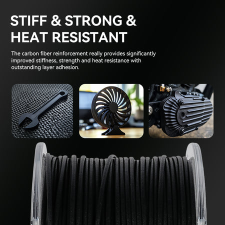 Nylon-6 Carbon Fiber (PA6-CF) 3D Printer Filament 0.5KG-1KG