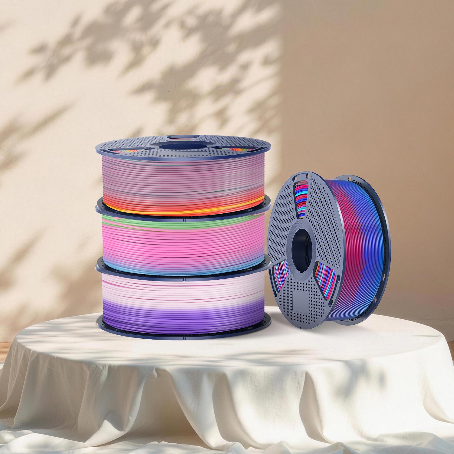 [MOQ: 3KG] PLA, SILK, PETG Rainbow Filament 3D Printer Filament 1KG