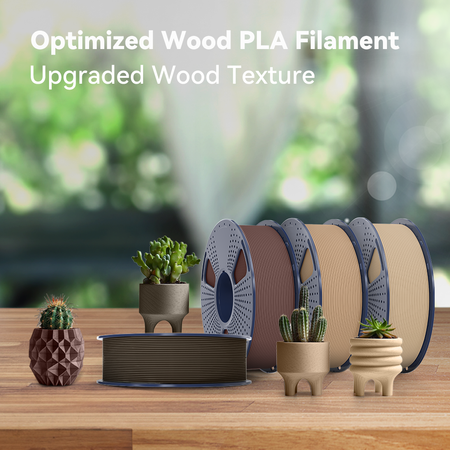 [MOQ: 3KG] Optimized Wood PLA 3D Printer Filament 1KG, Optimized and Upgraded Wood Texture