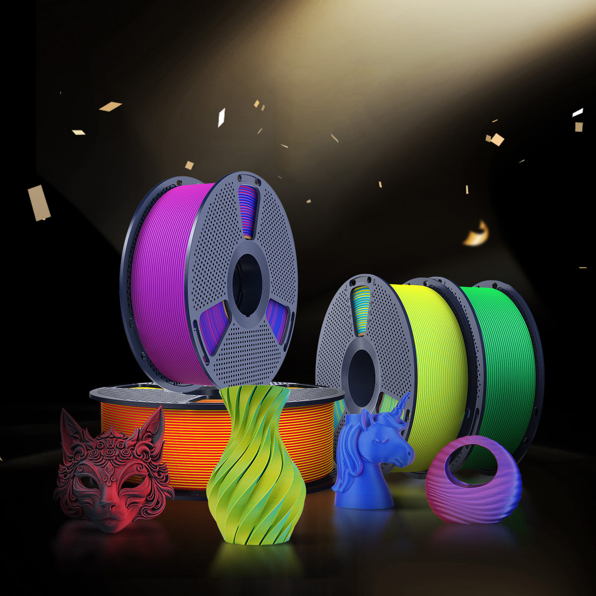 SUNLU Matte PLA Dual-Color 3D Printer Esthenic Filament 1KG, Seamless Two-Tone Shifts & Soft Matte Finish