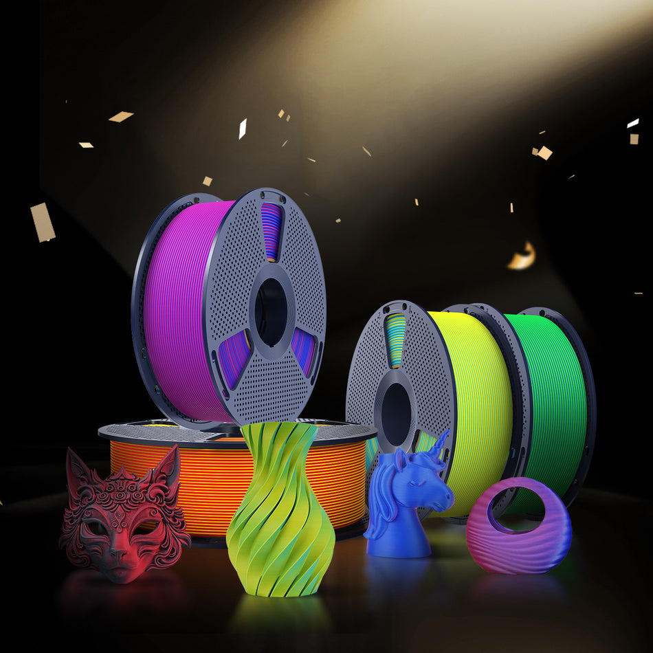 SUNLU Matte PLA Dual-Color 3D Printer Esthenic Filament 1KG, Seamless Two-Tone Shifts & Soft Matte Finish