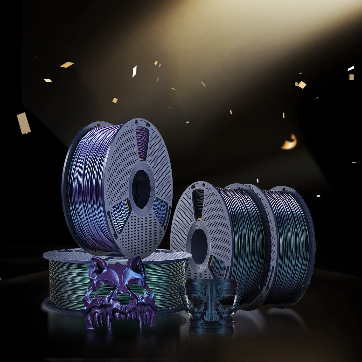 SUNLU PLA Galaxy 1KG, Color-Shifting PLA Esthenic Filament, Sparkling Ultrafine Pearlescent Powder