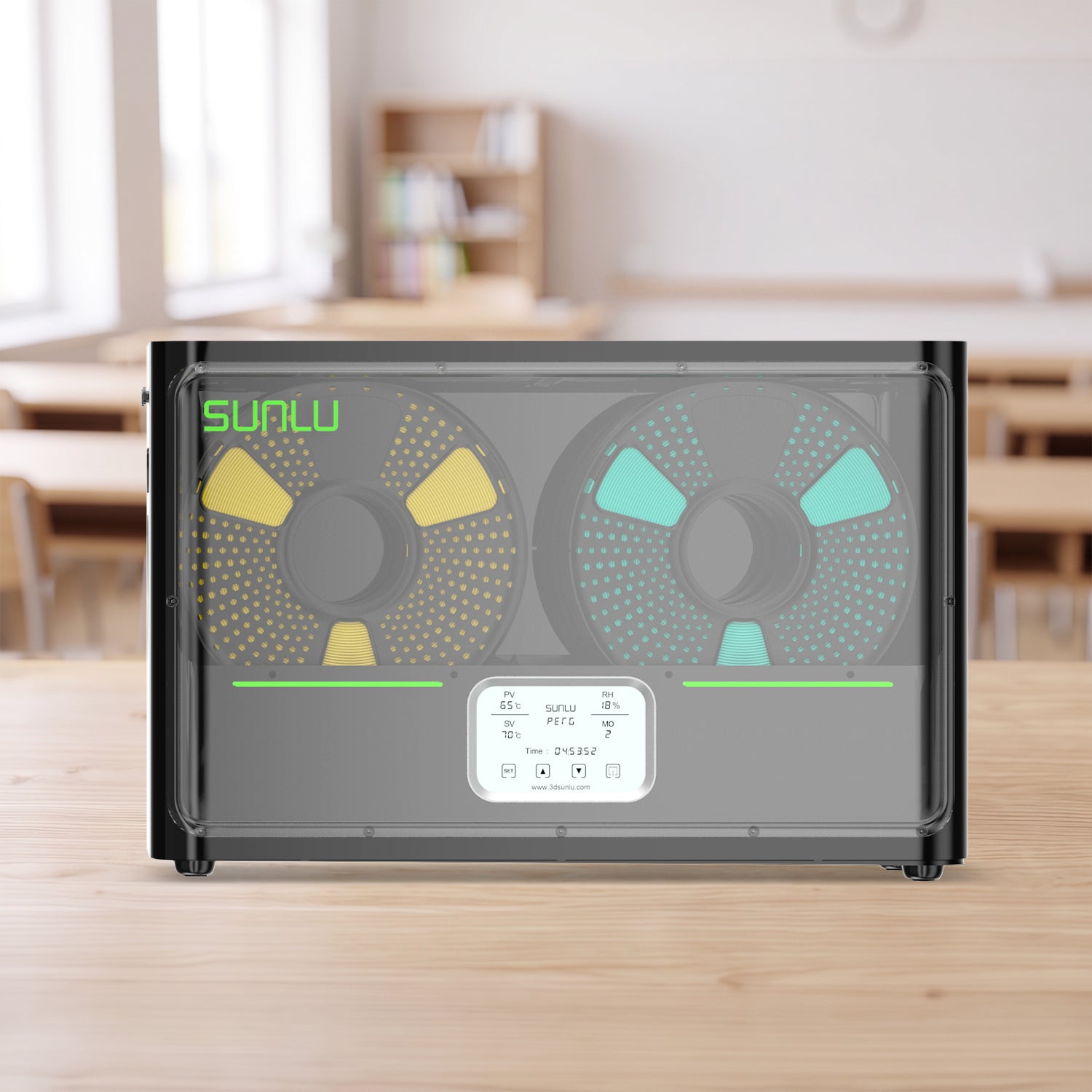 SUNLU FilaDryer S4, Temperature Balance and High Efficiency, the First Dryer for 4 Spools Capacity