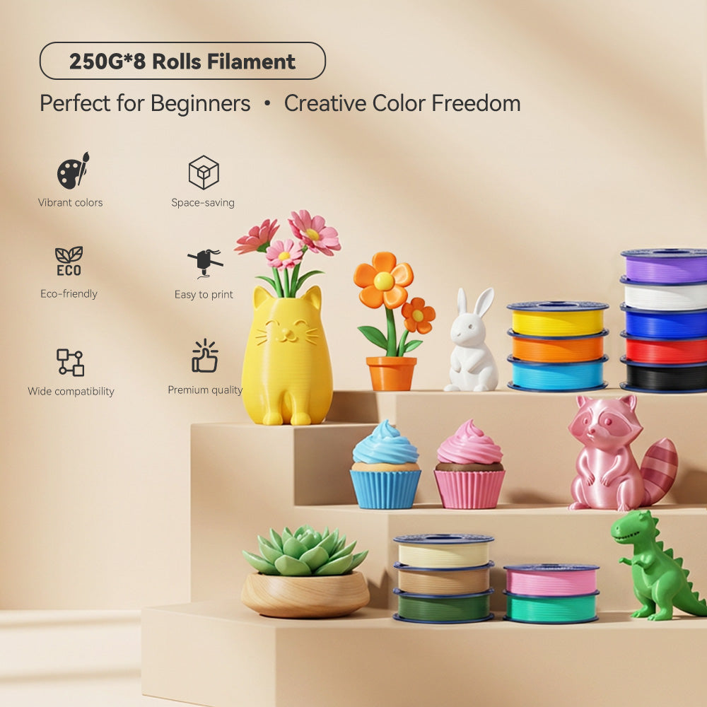 SUNLU サンルー PLA メタ フィラメント セット 250g SUNLU 250g PLA, PLA+, PLA+2.0, PLA Meta Filament Bundle, 250g*8