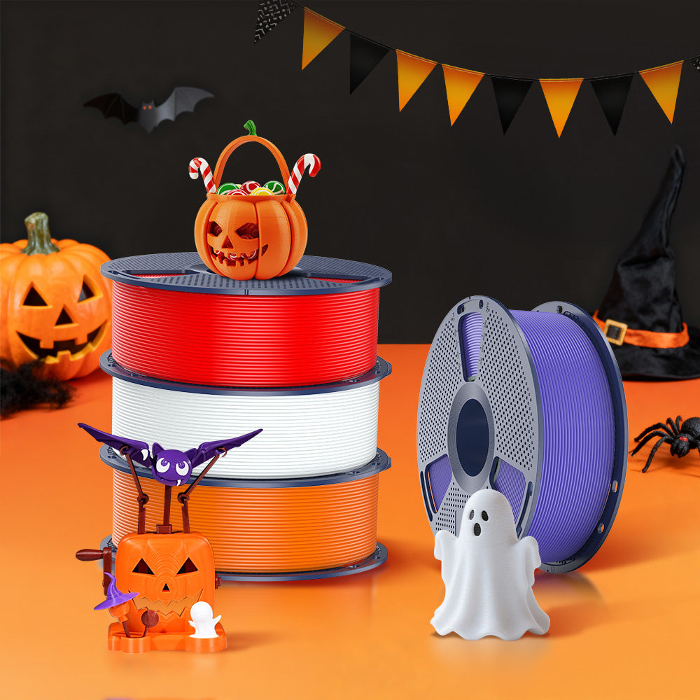 SUNLU Halloween Filament Combo - 4 Colors & Materials Mix & Match (White / Purple / Red / Orange)