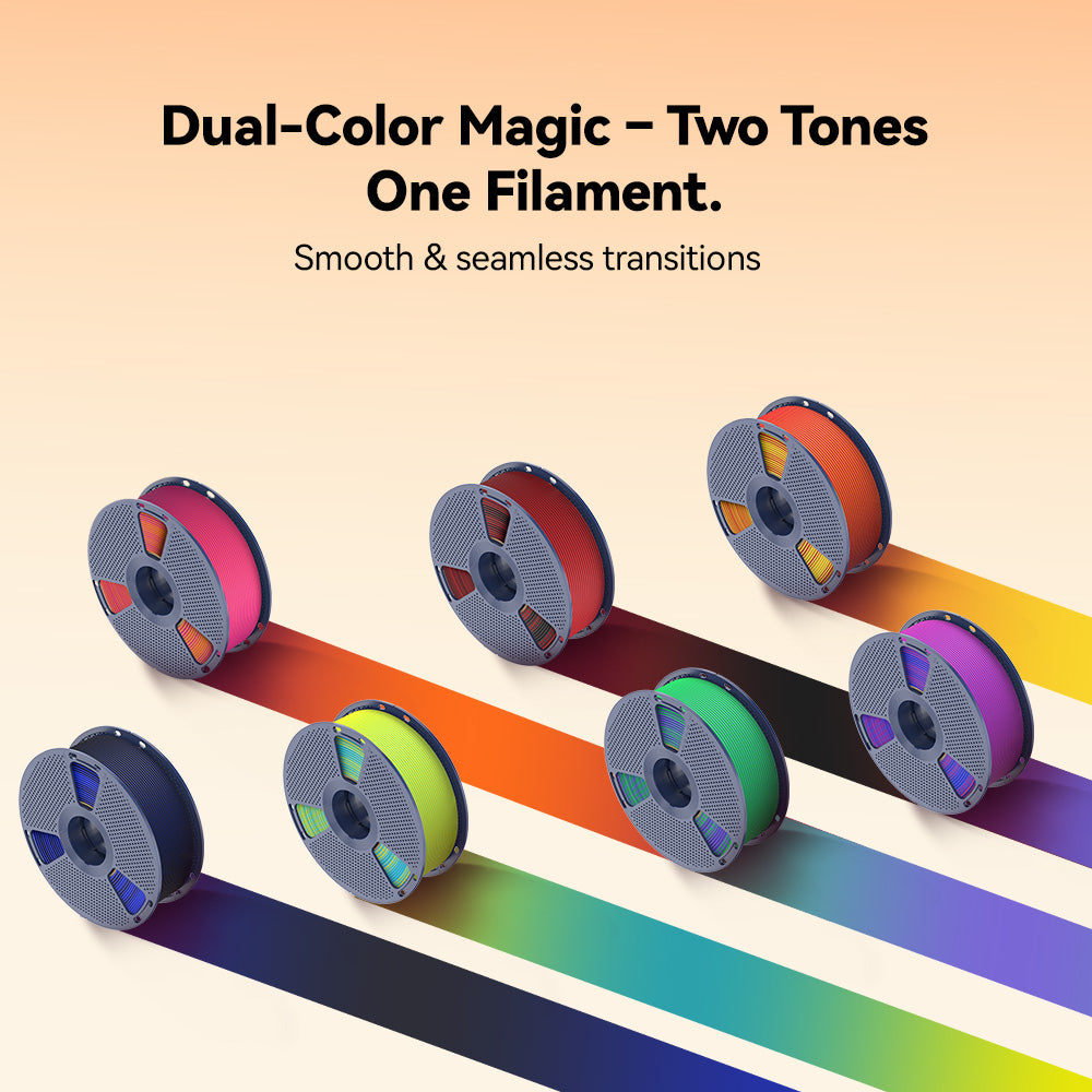 SUNLU Matte PLA Dual-Color 3D Printer Esthenic Filament 1KG, Seamless Two-Tone Shifts & Soft Matte Finish