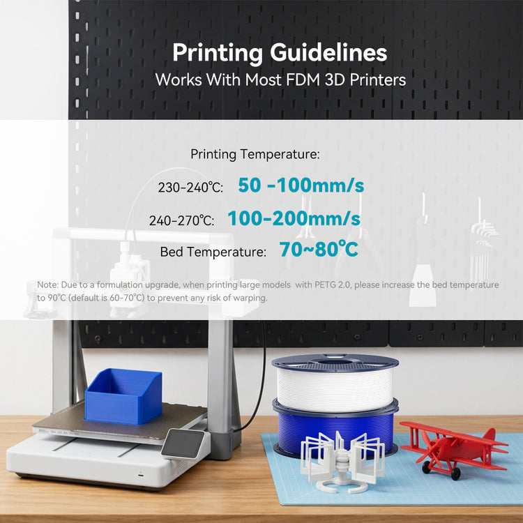 SUNLU PETG 2.0 3D Printer Filament 1KG, Enhanced Low Moisture Absorption