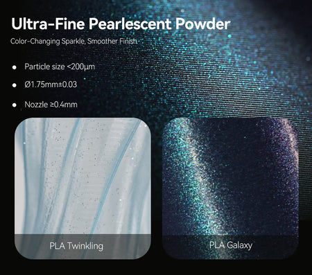 SUNLU PLA Galaxy 1KG, Color-Shifting PLA Esthenic Filament, Sparkling Ultrafine Pearlescent Powder