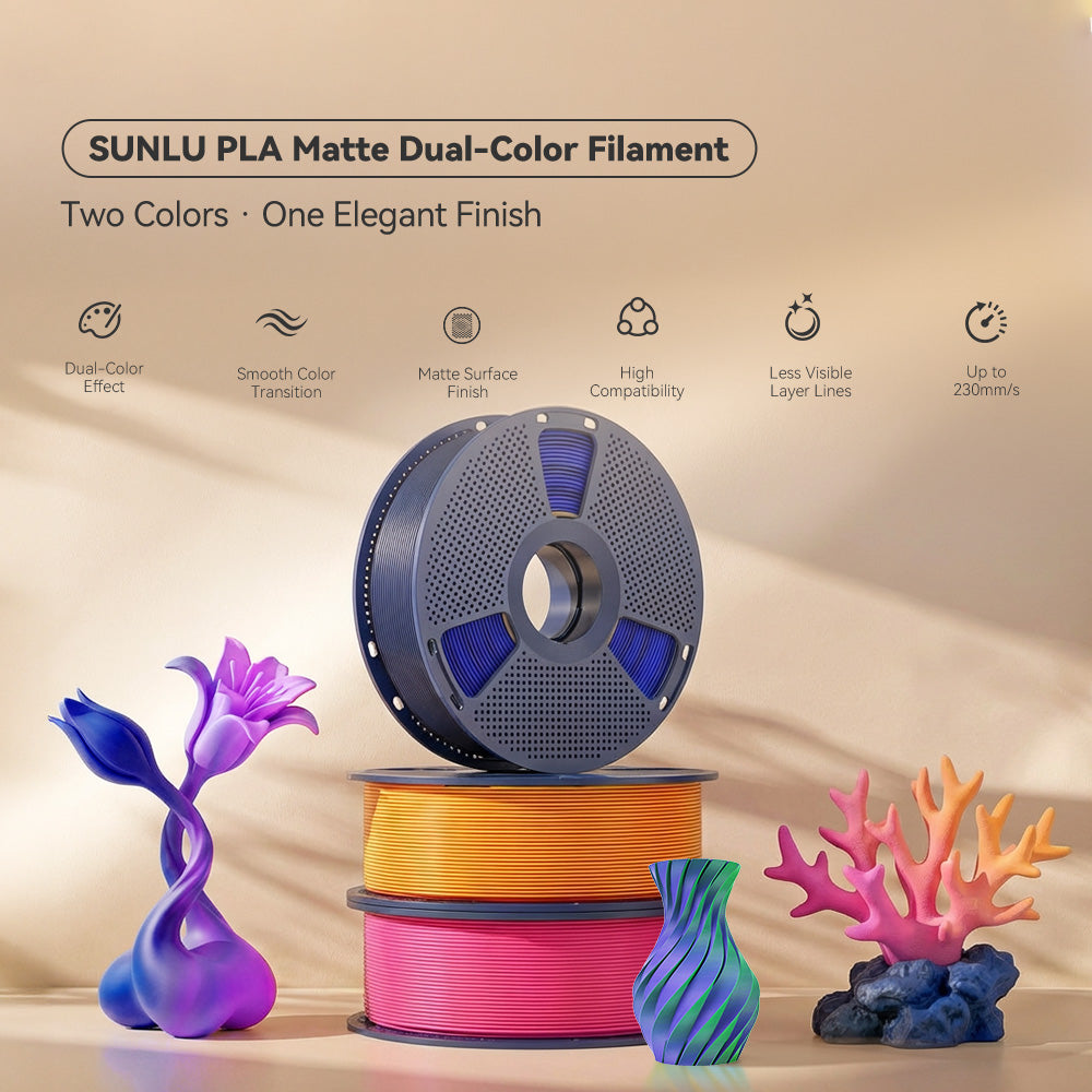 Sunlu Filament Print Examples SUNLU Matte PLA Filament | Premium Frosted Finish