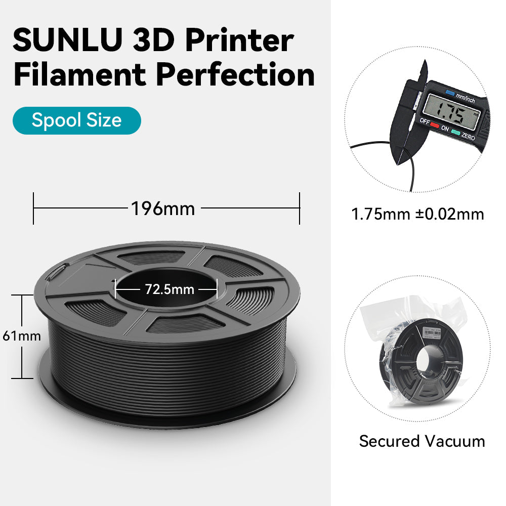 [Bigger Size, Longer Use, No Waste] 3KG Large Spool PLA Series 3D Printer Filament Collection