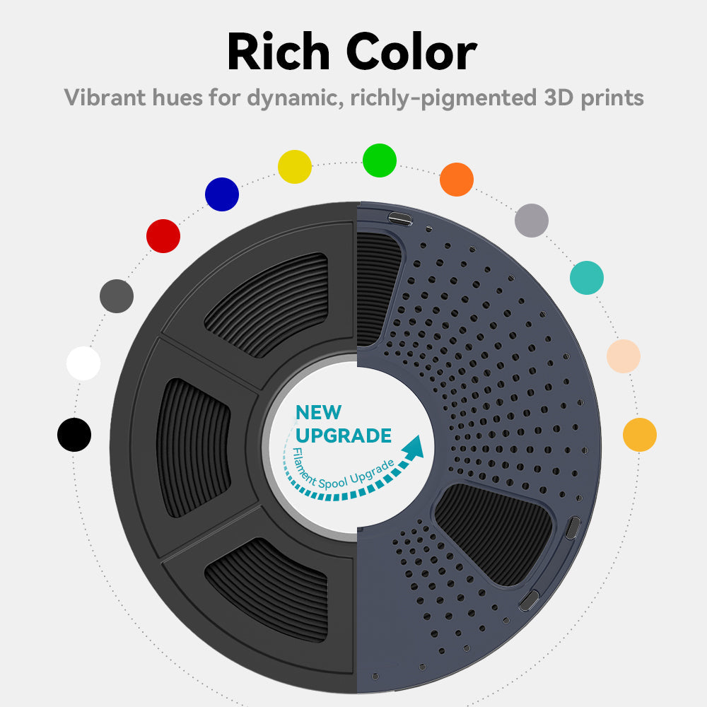 [Bigger Size, Longer Use, No Waste] 3KG Large Spool PLA Series 3D Printer Filament Collection