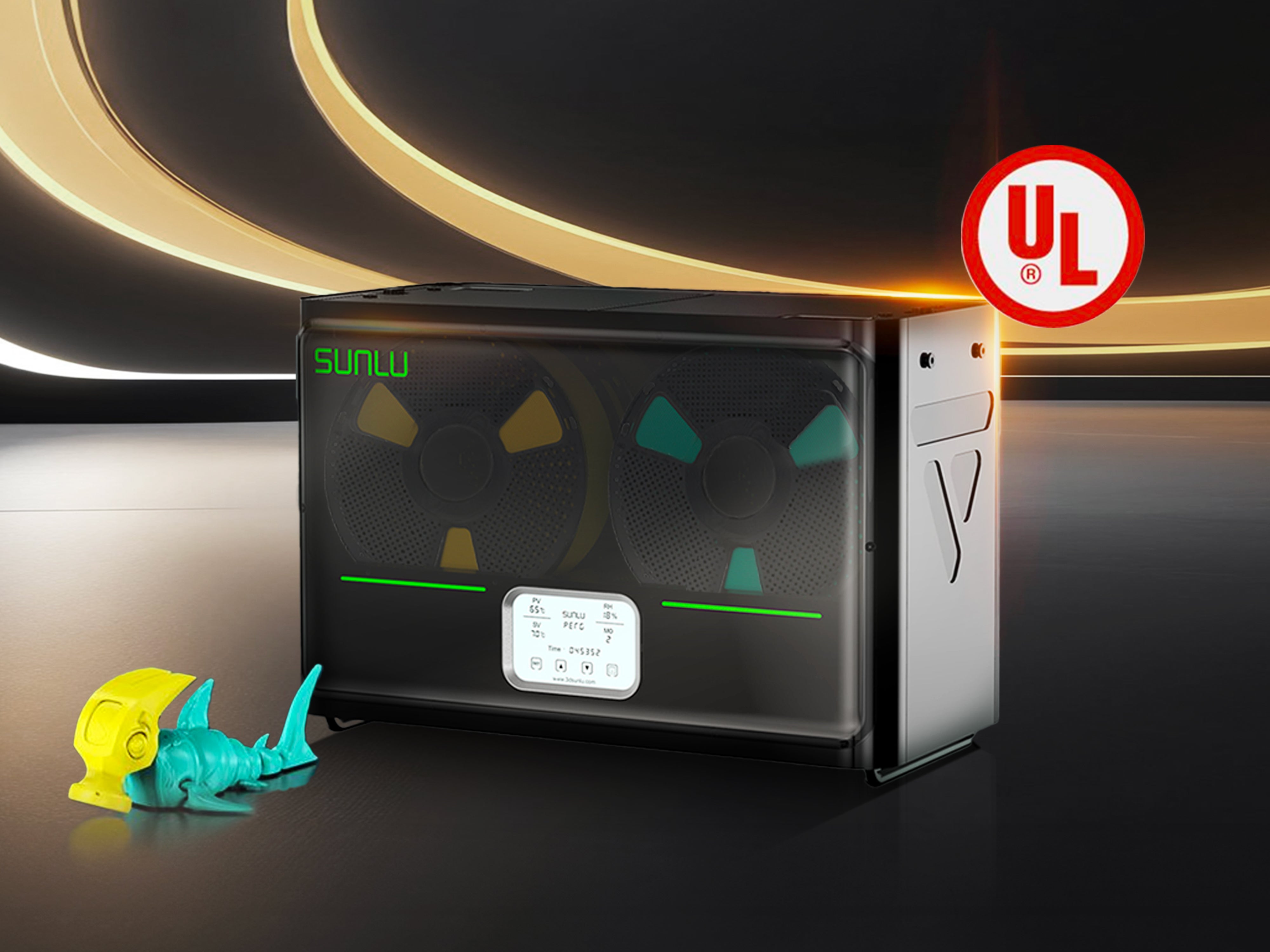 ⚡20%off Black Friday Flash Sale | SUNLU FilaDryer S4, Temperature Balance and High Efficiency, the First Dryer for 4 Spools Capacity