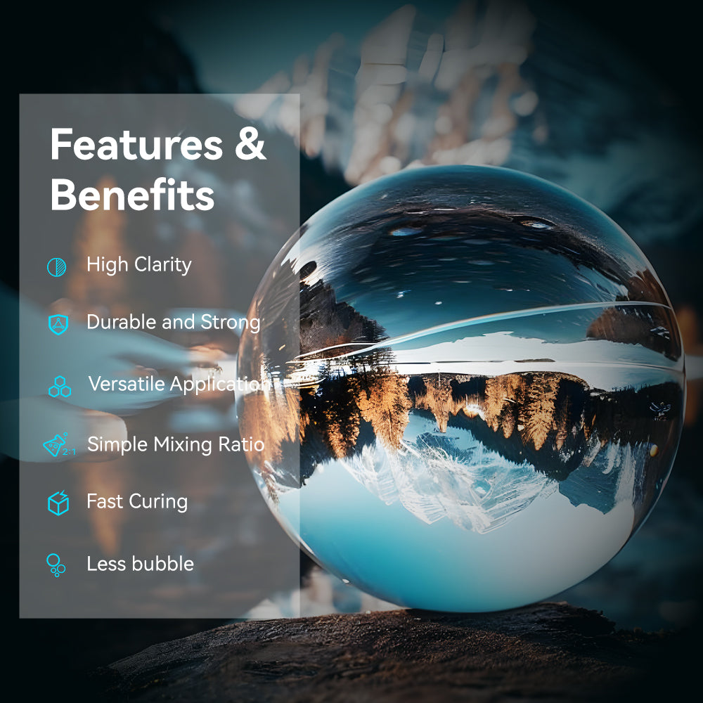 Crystal Clear Epoxy Resin Kit 48OZ(32OZ+16OZ), Perfect for DIY Gifts, Casting, Coating, Decorating, River Table Top