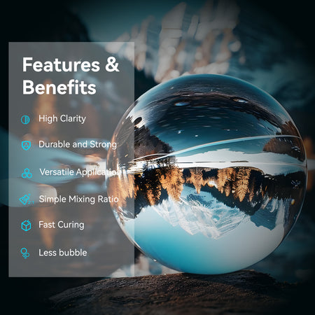 Crystal Clear Epoxy Resin Kit 48OZ(32OZ+16OZ), Perfect for DIY Gifts, Casting, Coating, Decorating, River Table Top