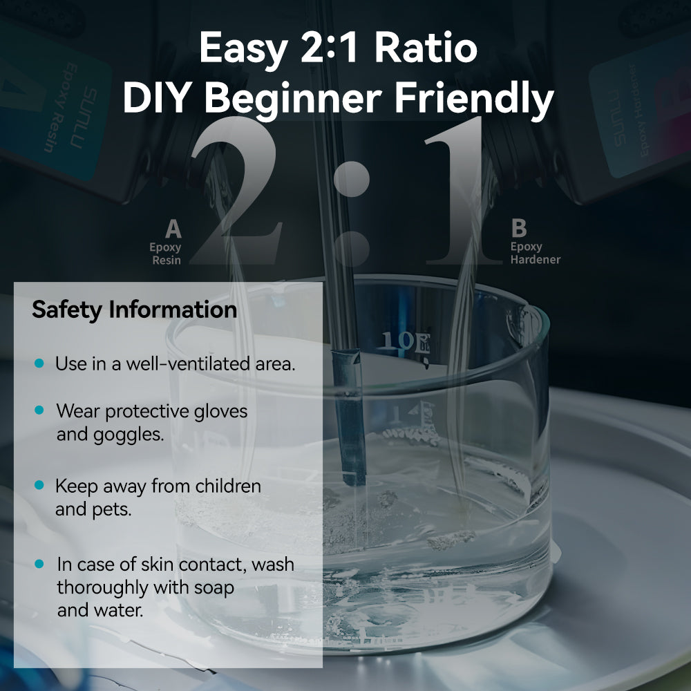 Crystal Clear Epoxy Resin Kit 48OZ(32OZ+16OZ), Perfect for DIY Gifts, Casting, Coating, Decorating, River Table Top