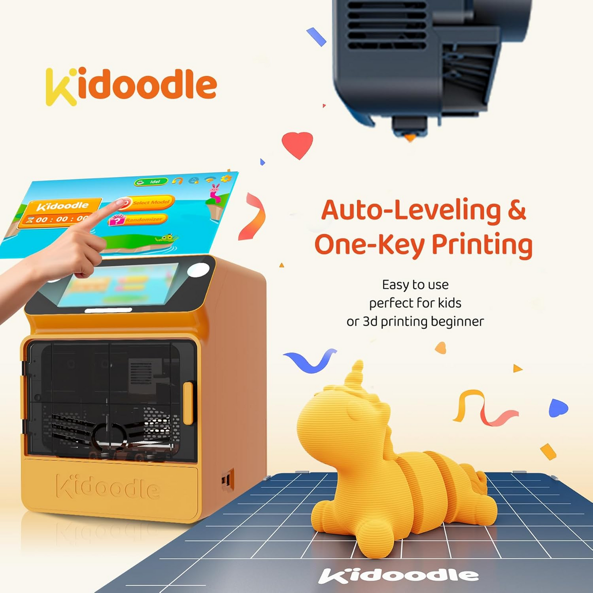 [For Email] Kidoodle MiniBox A1: 3D Printer for Kids, Unleash Creativity with Kidoodle, 600mm/s High Speed, AutoLiv/Design Safe for Kids/5" Touch Screen, Wi-Fi/App Control, Easy to Install at Home/School (Copy)