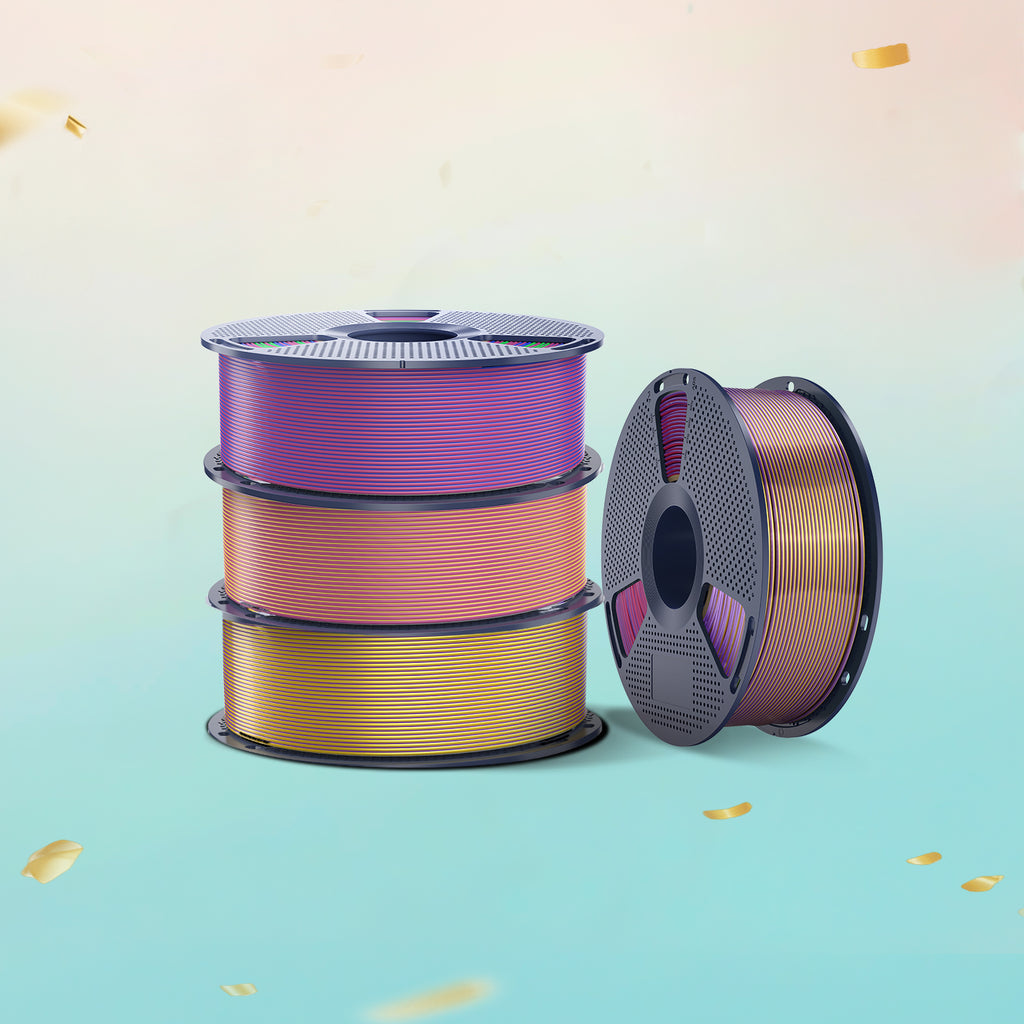 [MOQ: 3KG] Multi-Color SILK Filament(Dual-color, Tri-color and Four-color) 3D Printer Filament 1KG by Sunlu