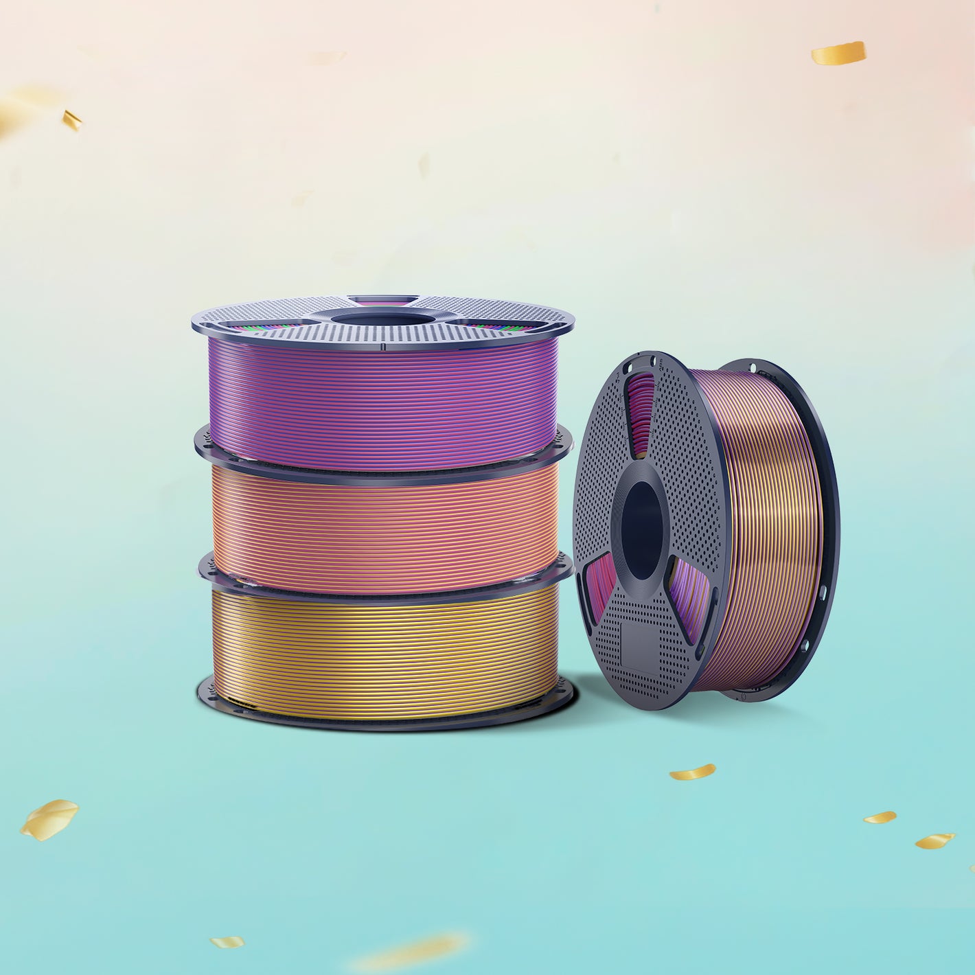 [MOQ: 3KG] Multi-Color SILK Filament(Dual-color, Tri-color and Four-color) 3D Printer Filament 1KG