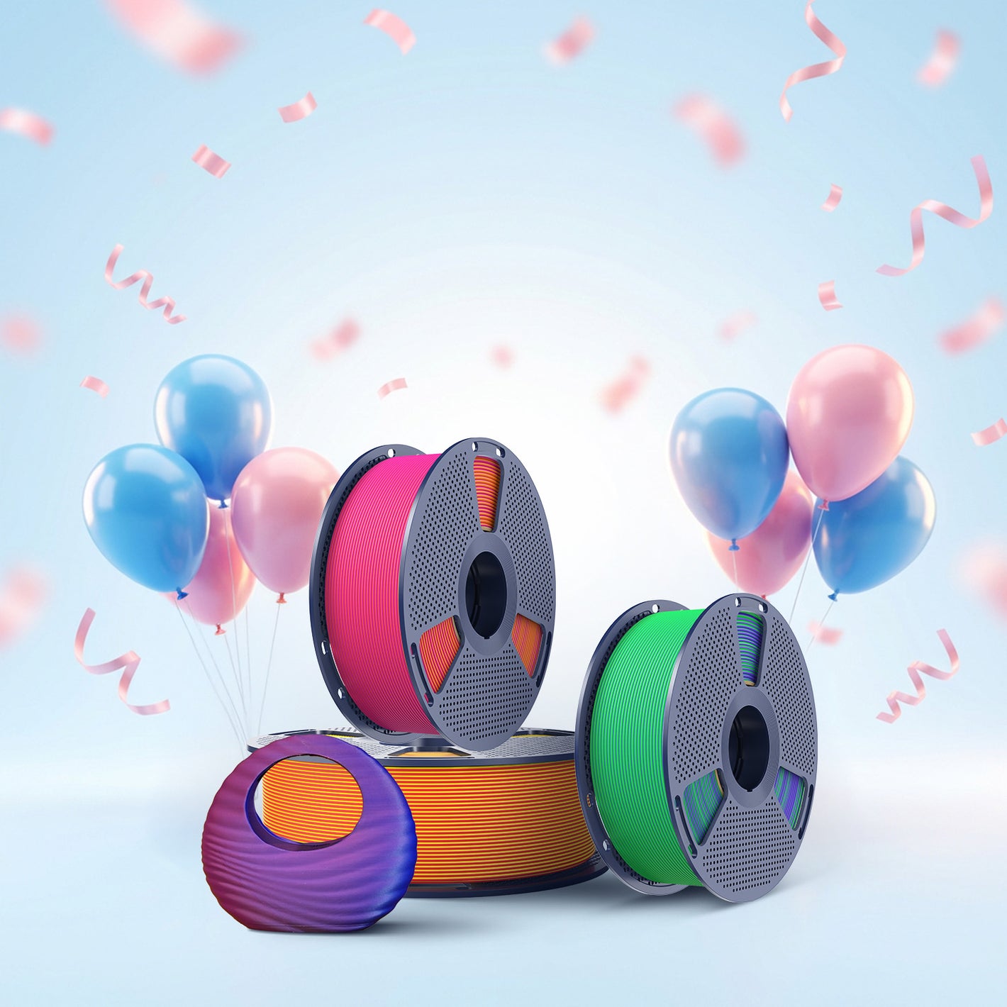 SUNLU Matte PLA Dual-Color 3D Printer Esthenic Filament 1KG, Seamless Two-Tone Shifts & Soft Matte Finish