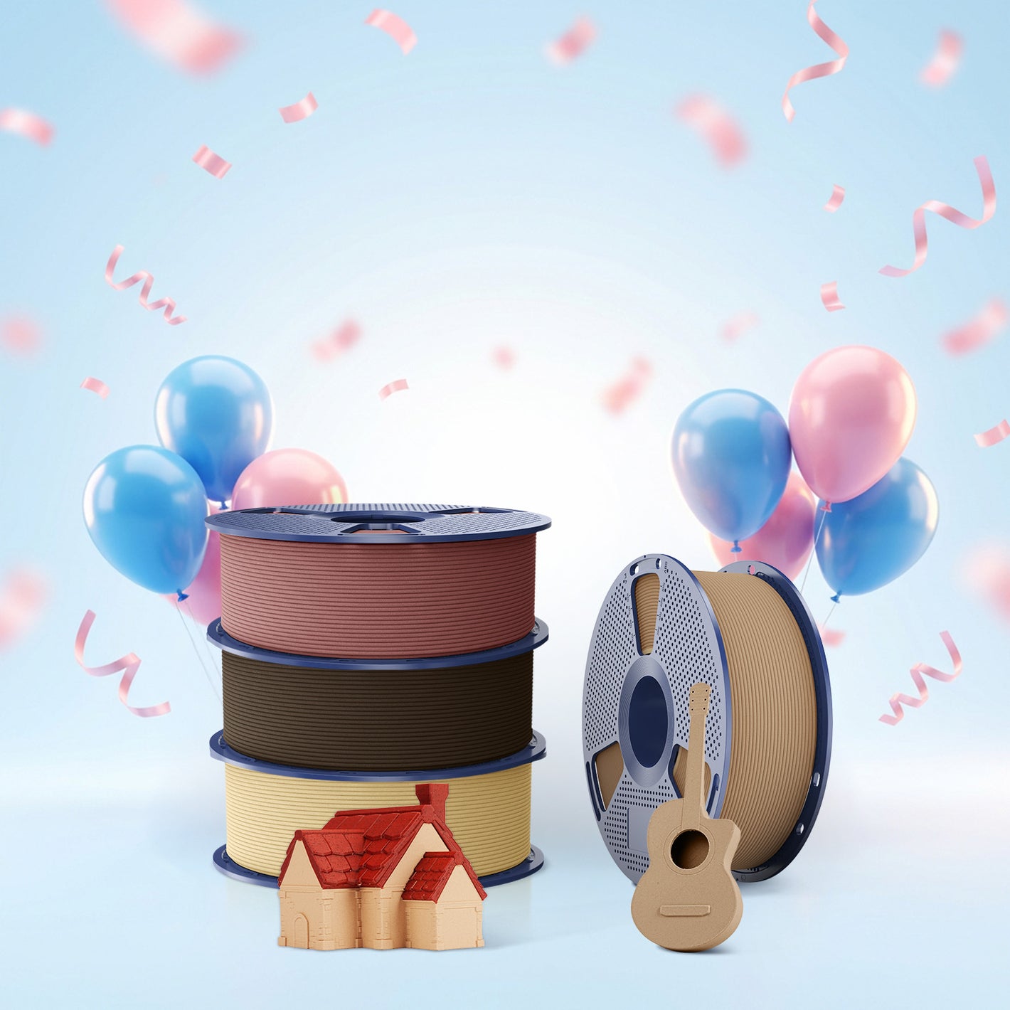 [MOQ: 3KG] Optimized Wood PLA 3D Printer Filament 1KG, Optimized and Upgraded Wood Texture