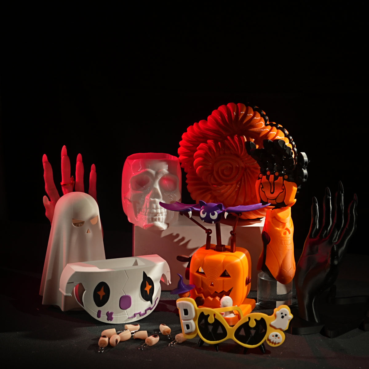 SUNLU Halloween Filament Combo - 4 Colors & Materials Mix & Match (White / Purple / Red / Orange)