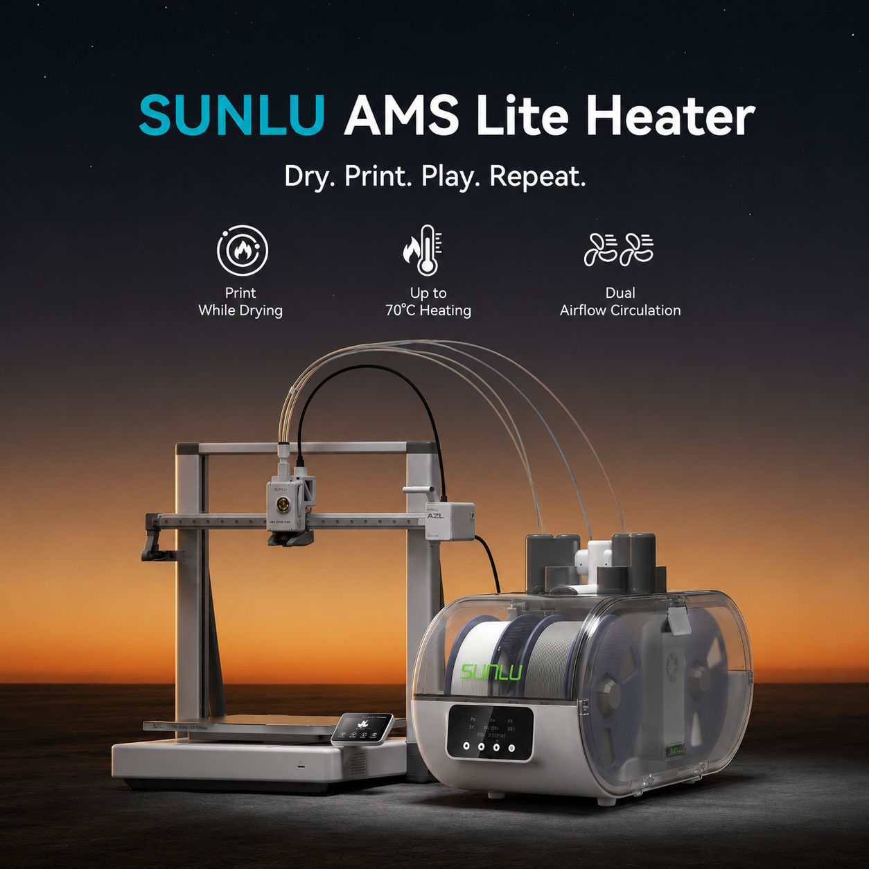SUNLU AMS Lite Heater, Upgraded your Bambu Lab AMS Lite | SUNLU