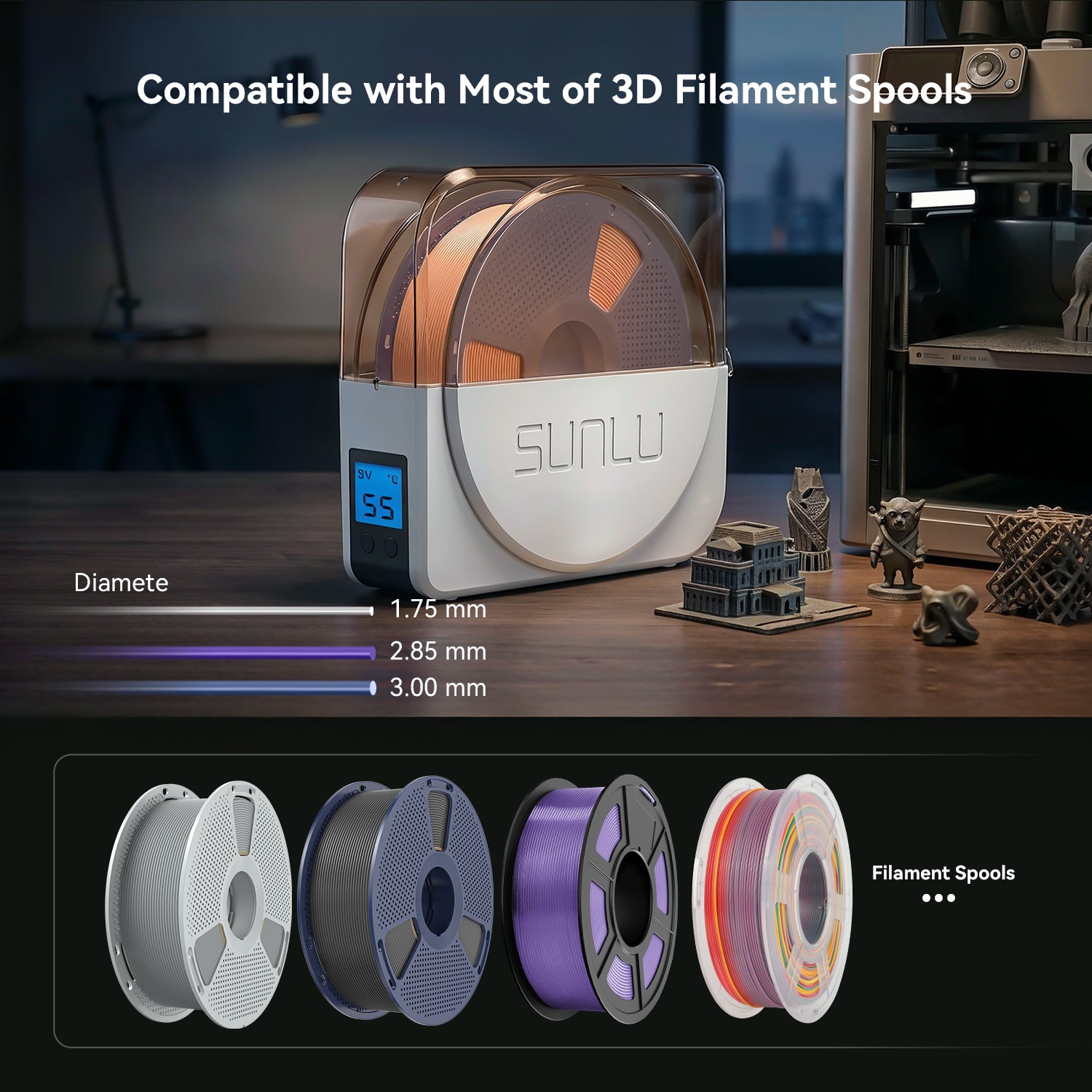 Sunlu S1 plus フィラメントドライヤー Sunlu FilaDryer S1 Plus Filament Dryer, White – PhotonLight.com, Inc
