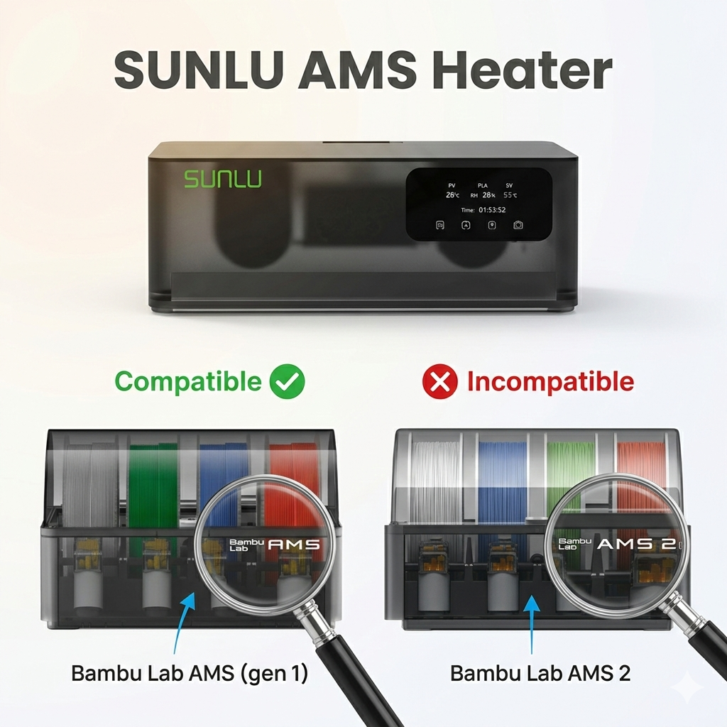 SUNLU AMS Heater, Upgraded your Bambu AMS, Enables Drying while SUNLU AMS Heater, Upgraded your Bambu AMS, Enables Drying while