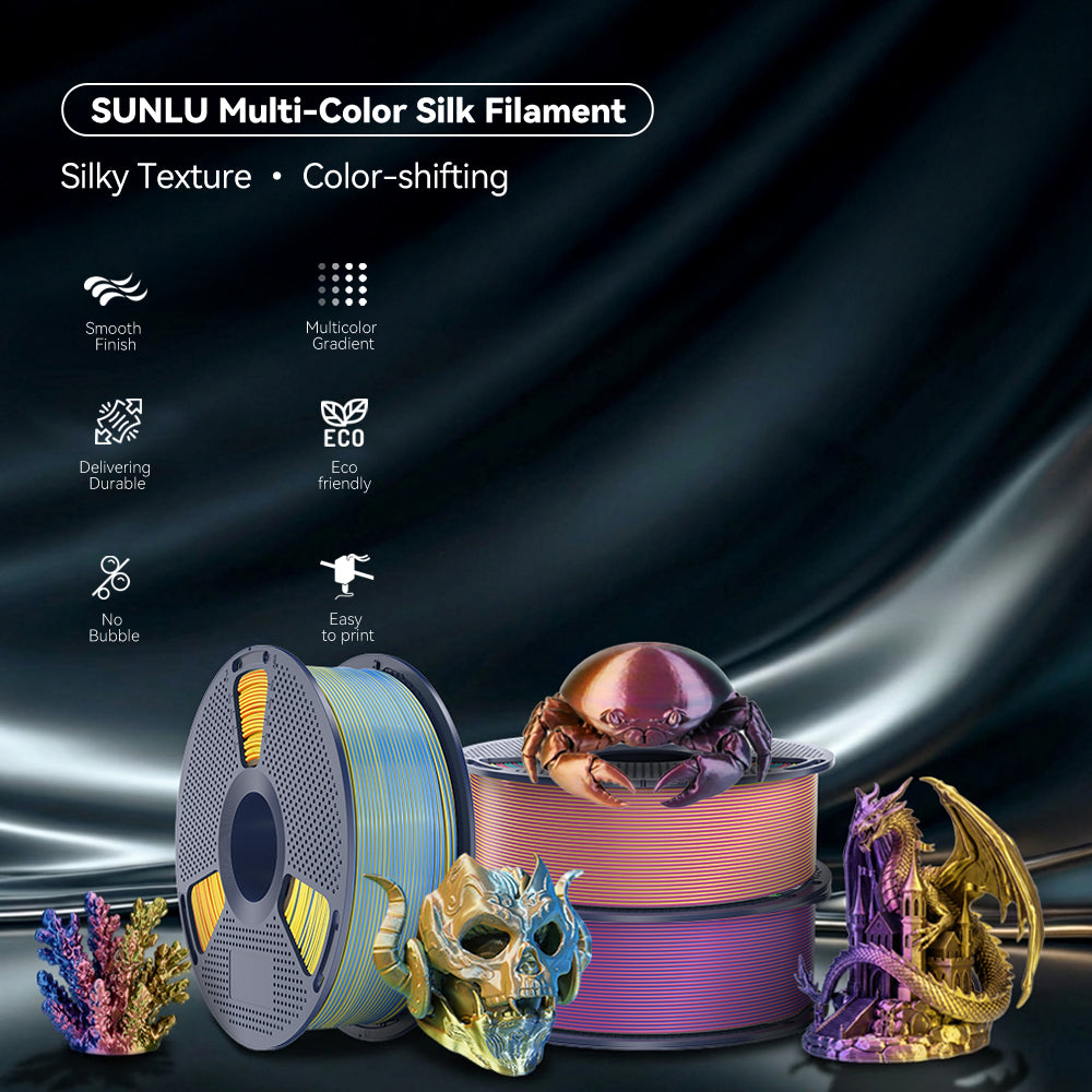 [MOQ: 3KG] Multi-Color SILK Filament(Dual-color, Tri-color and Four-color) 3D Printer Filament 1KG