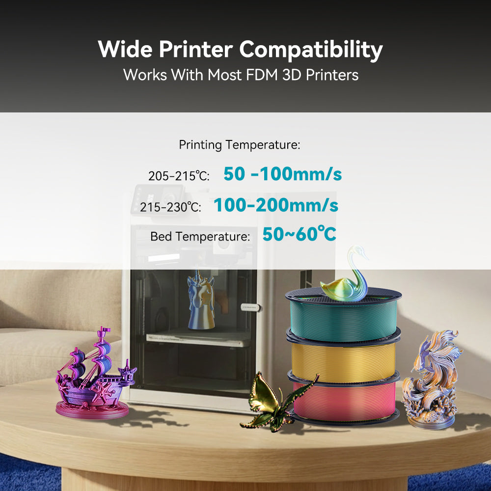 [MOQ: 3KG] Multi-Color SILK Filament(Dual-color, Tri-color and Four-color) 3D Printer Filament 1KG