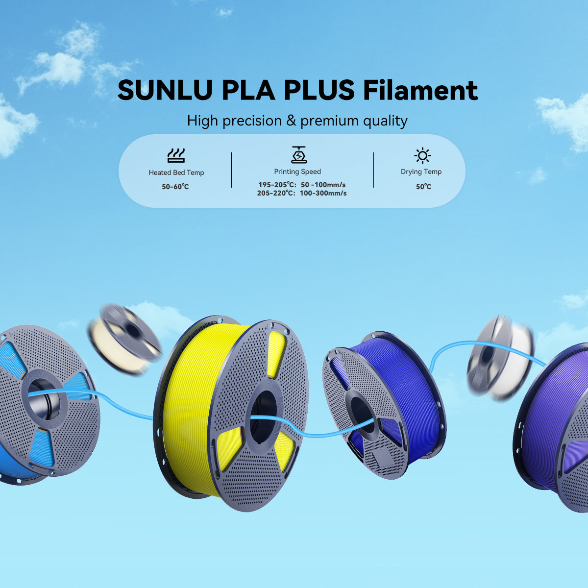 [Disponible en México] PLA+, Filamento para impresora 3D SUNLU PLA+(PLA Plus) 1kg
